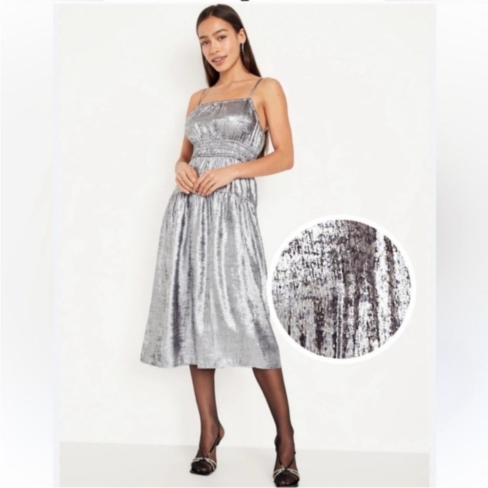 Old Navy Metallic Silver Dress